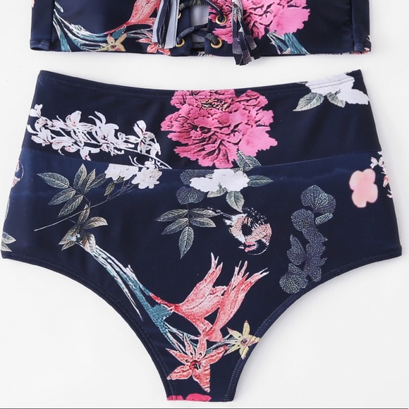 🖐🏼⭐️🏆🆕High waist bandeau floral bikini😍 - Picture 4 of 8